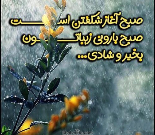 عکس نوشته صبح بارانی