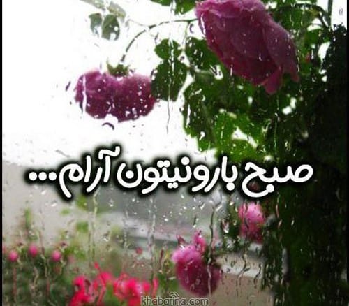 عکس نوشته صبح بارانی