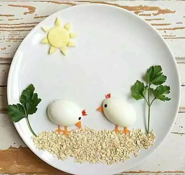 چند مدل تزیین تخمه مرغ آب پز ساده برای مدرسه + عکس
