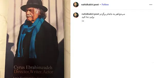 ناهید کبیری همسر سیروس ابراهیم زاده الان کجاست و شغل او چیست